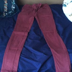 Maroon skinny jeans